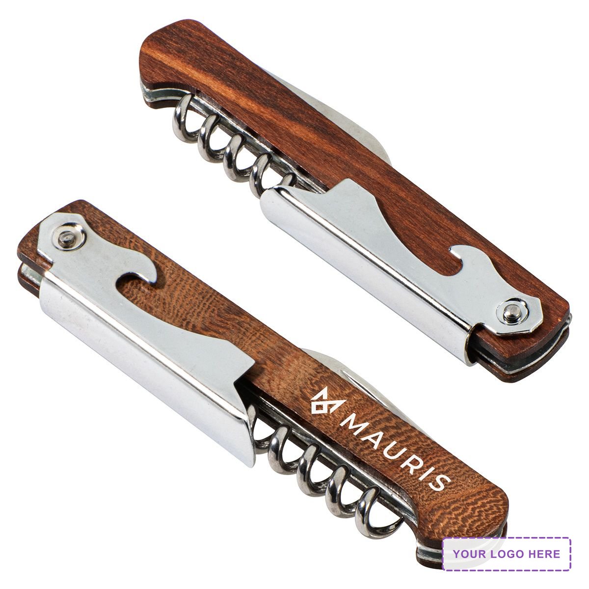 Waiter's 3-in-1 Bottle Opener with Wooden Handle