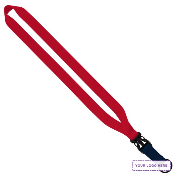 3/4" Multi-Color Polyester Lanyard with Slide Buckle Release & Split-Ring