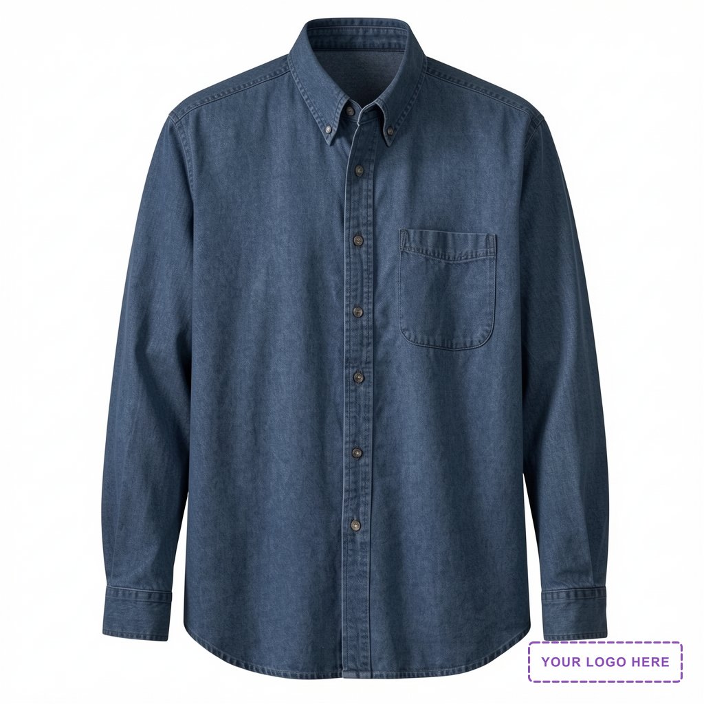 Port & Co Long Sleeve Value Denim Shirt. SP10