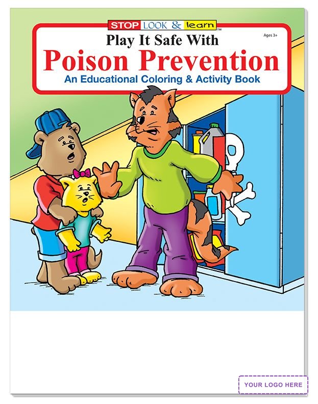 COLORING SET - Play It Safe With Poison Prevention Coloring Book Fun Pack