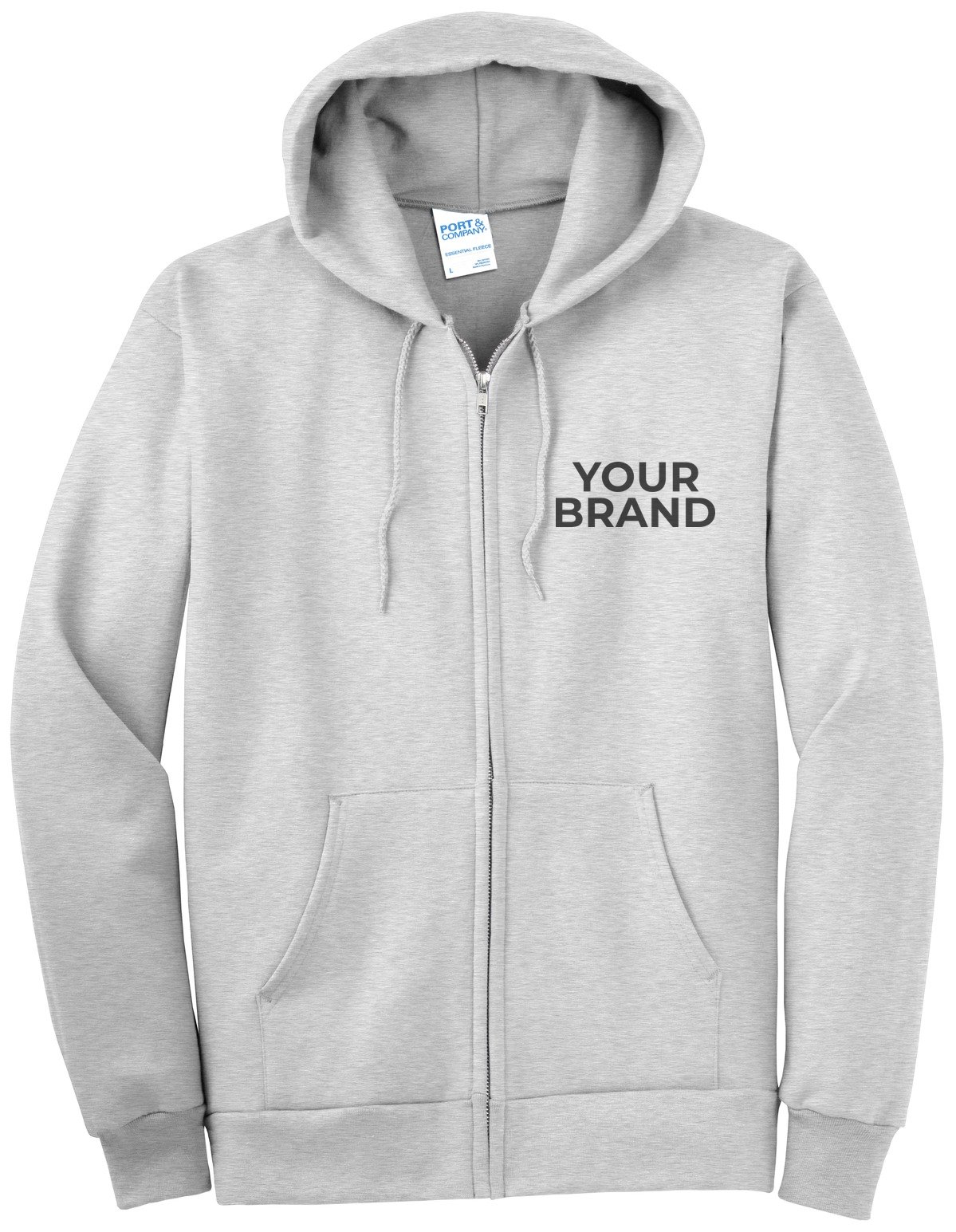 Port & Co Tall Essential Fleece Full-Zip Hooded Sweatshirt. PC90ZHT