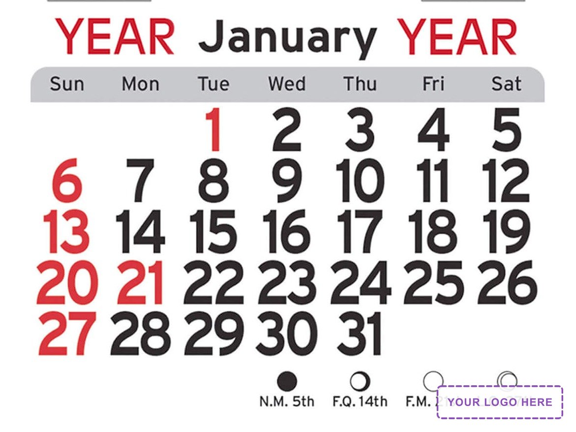 Adhesive Peel-N-Stick® Calendar - American Flag