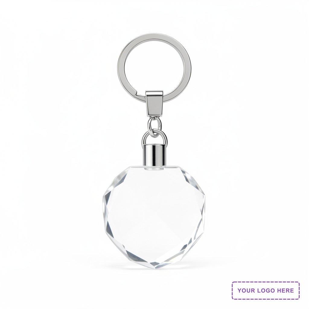 Light Up Logo Crystal Keychain