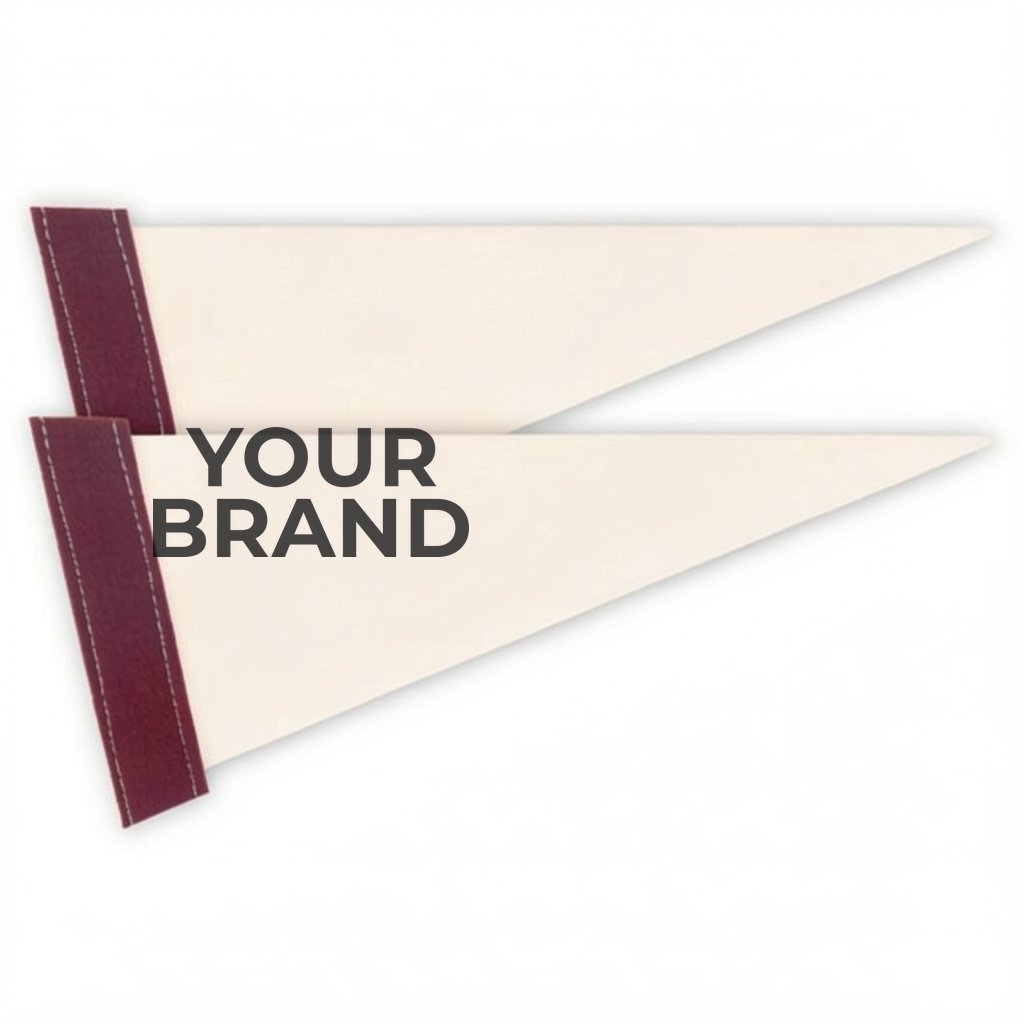 4" x 10" White Felt Pennant