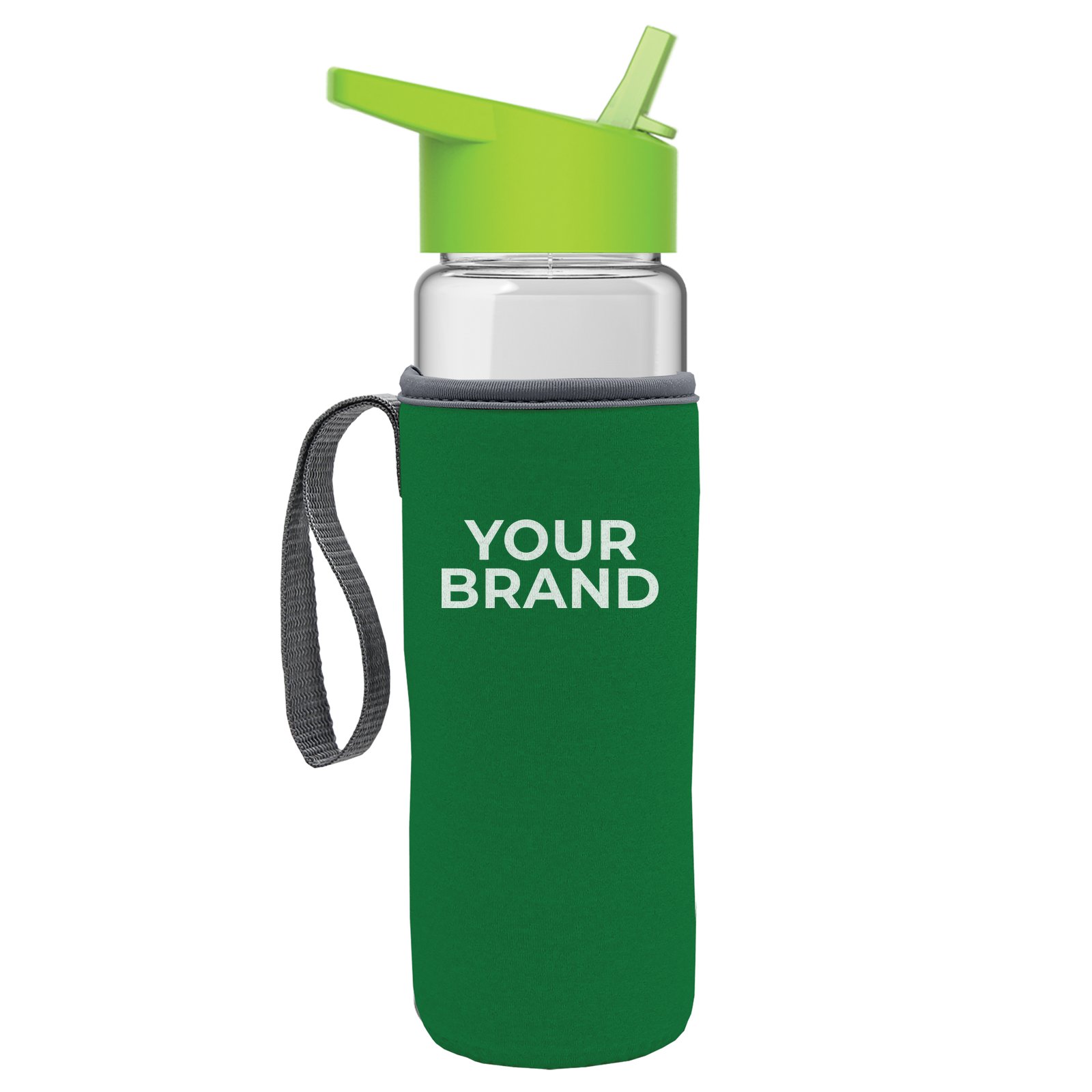 Garyline® Wave Tritan® Bottle with Flip-Straw Lid and Insulated Caddy - 24 oz.