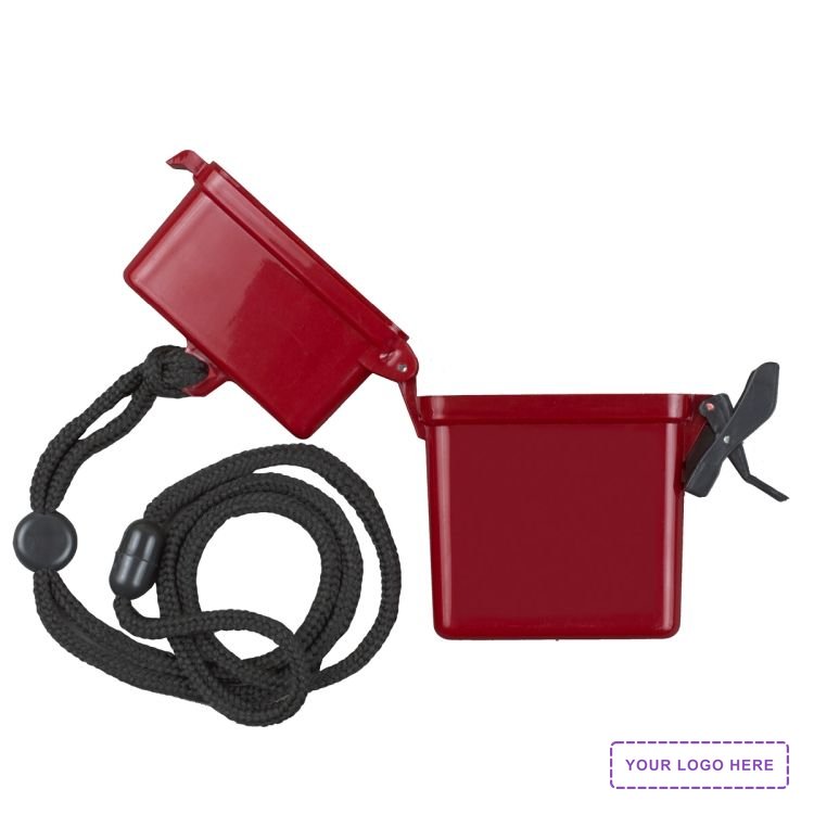 "EZ Carry" Ultra Thin Hard Plastic Hinged Top Waterproof Container with Breakaway and Adjustable Nec