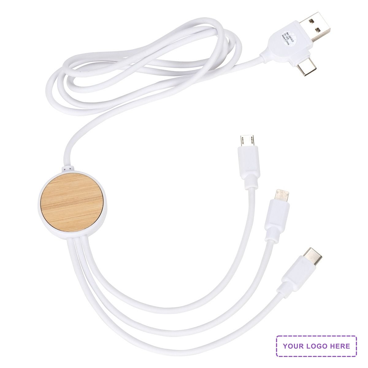 Bamboo 3-in-1 47" Charging Cable