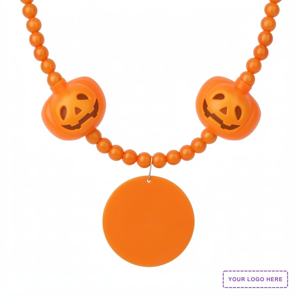 LED Pumpkin Light Beads with Orange Medallion