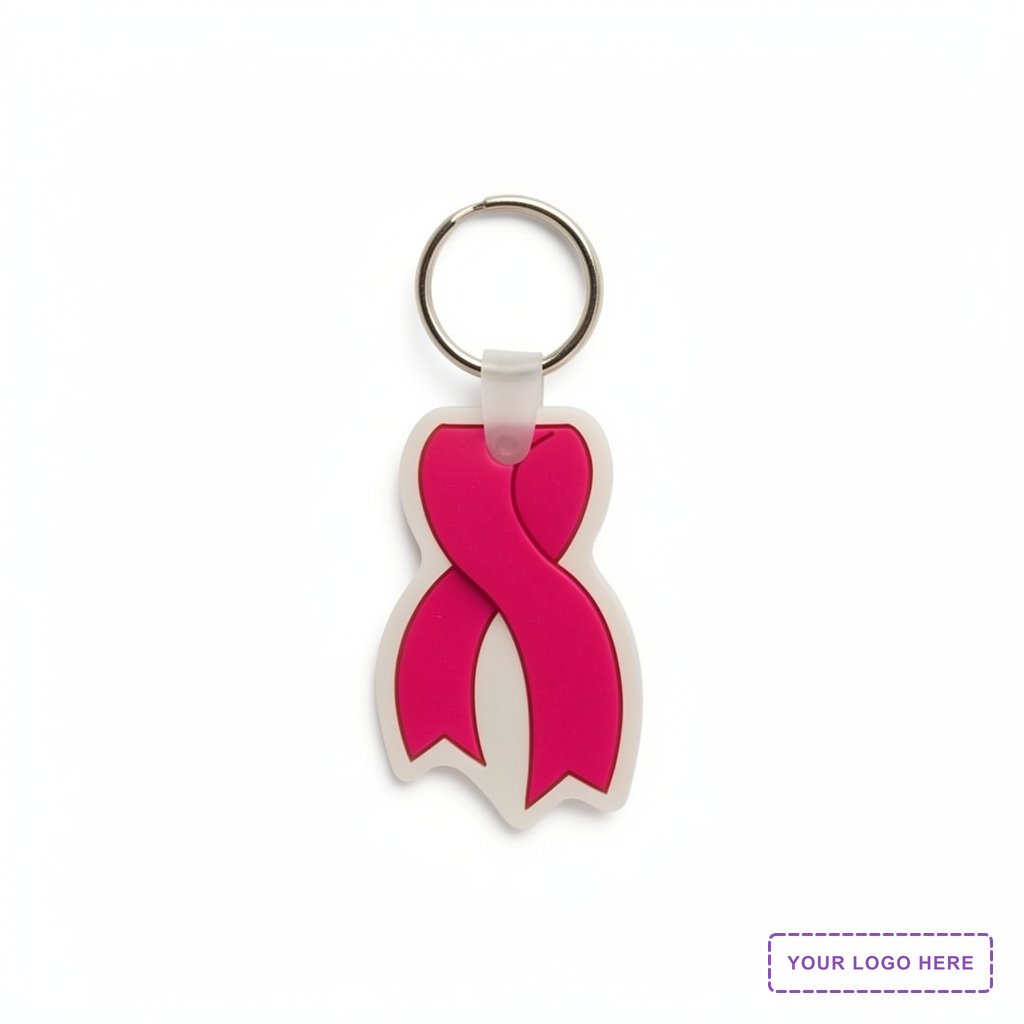 Ribbon Shaped USA Made Vinyl Keychain