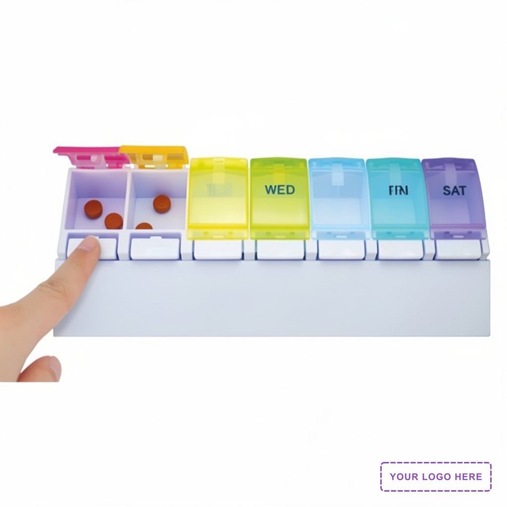 Weekly Push Button Pill Tray