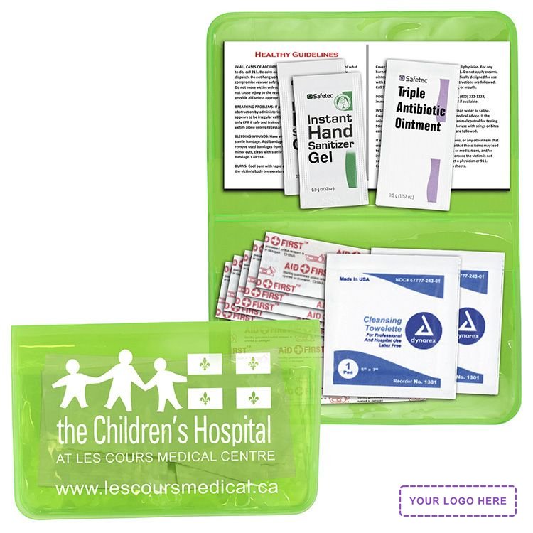 "Delilah" 12 Piece First Aid Kit In Colorful Vinyl Pouch