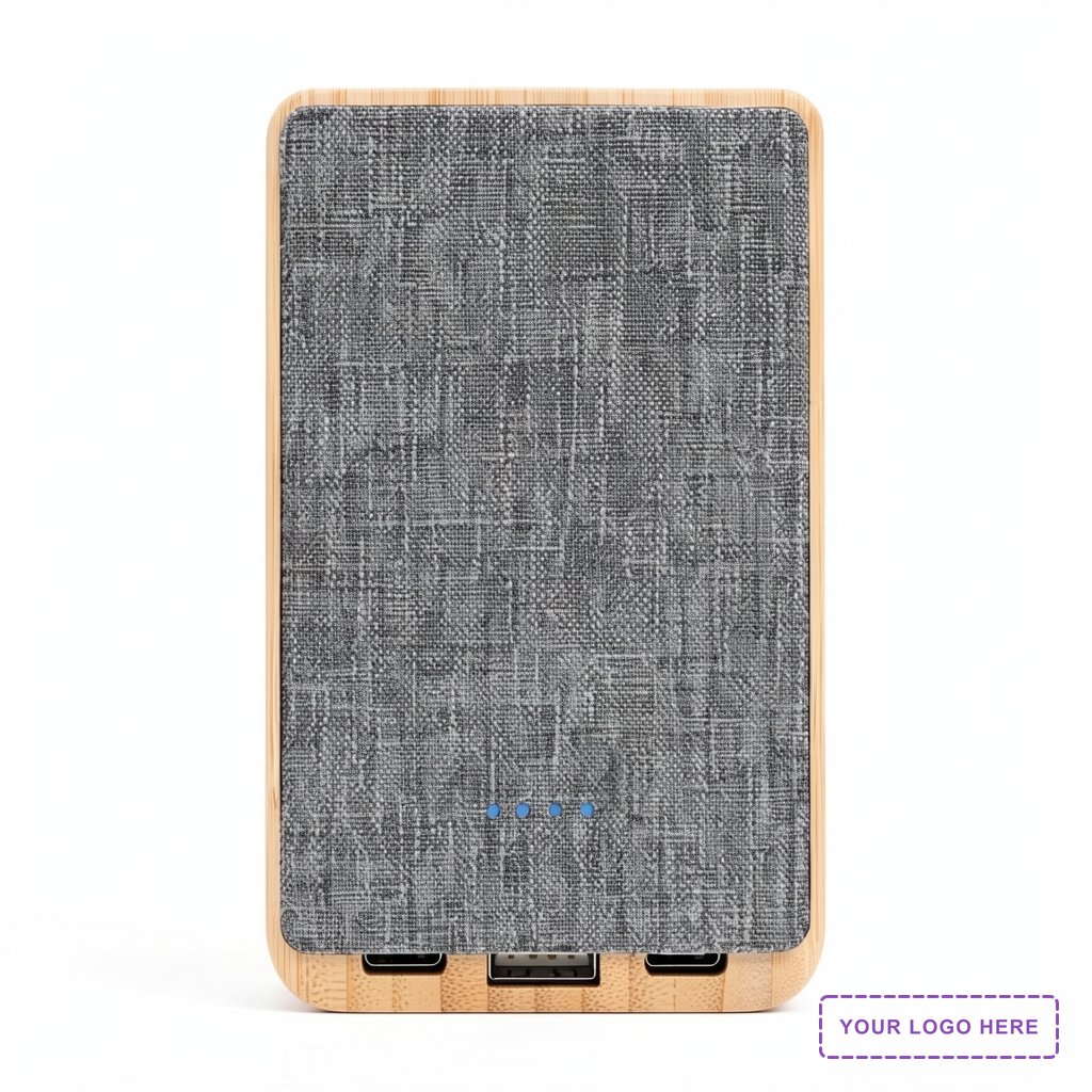 5000 mAh Bamboo & Recycled Fabric Power Bank