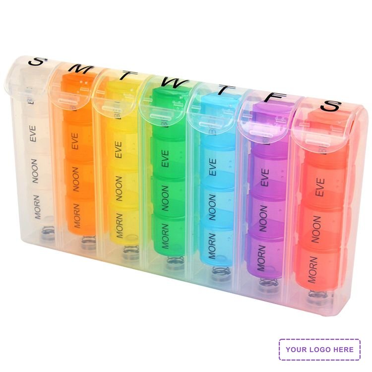 Rainbow Pop-Up Weekly Pill Box
