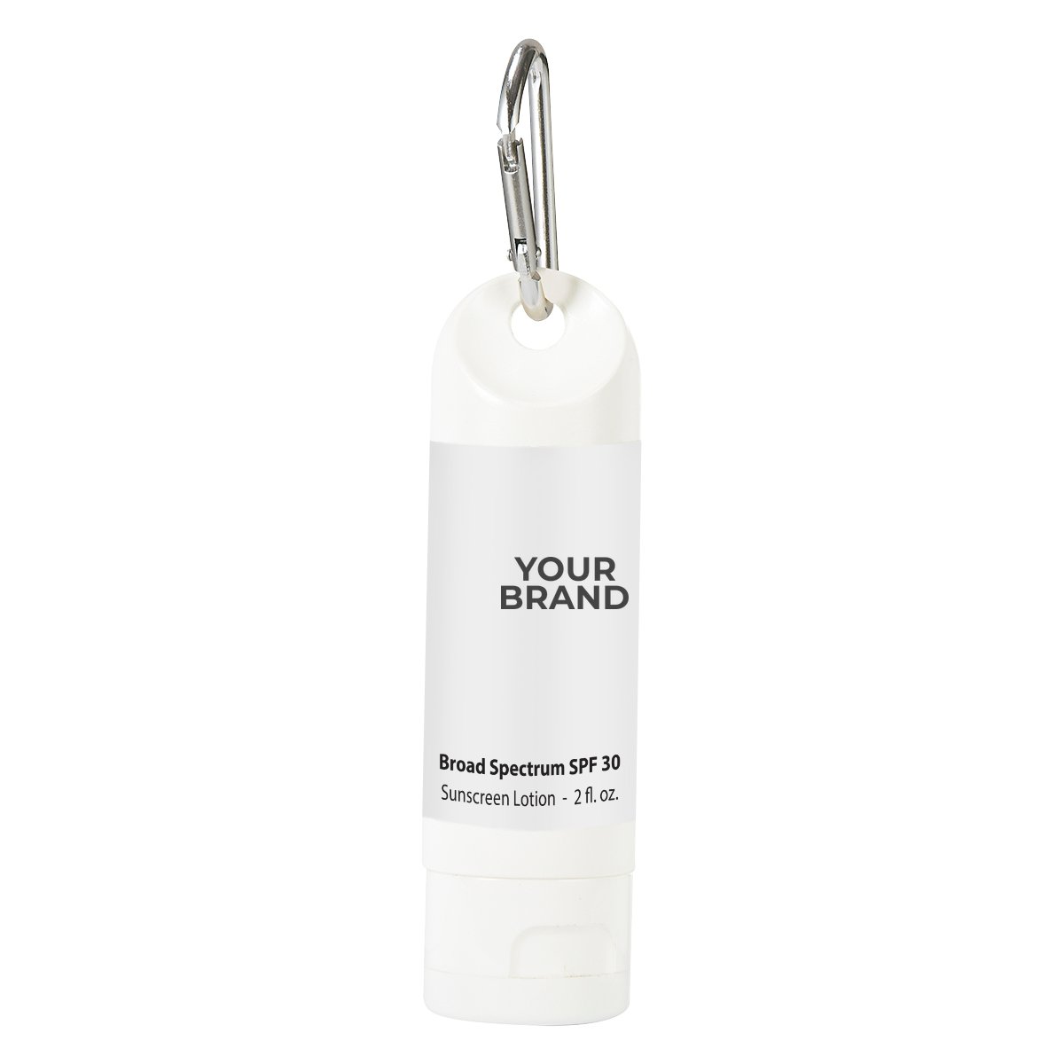 2 Oz. SPF 30 Sunscreen Lotion Carabiner Bottle