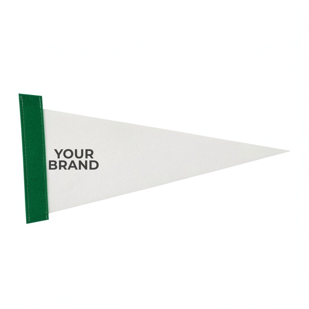 5" x 12" White Felt Pennant