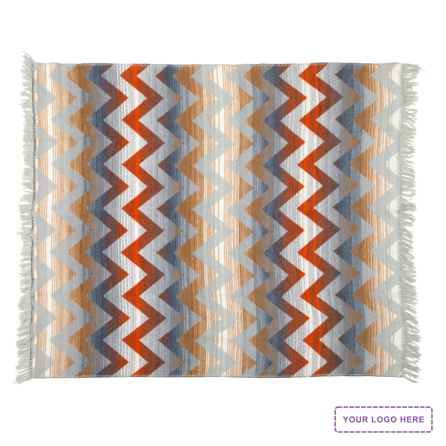 Santa Fe Chevron stripe blanket made of 58% Recycled cotton, 32% Acrylic, 10%Polyester