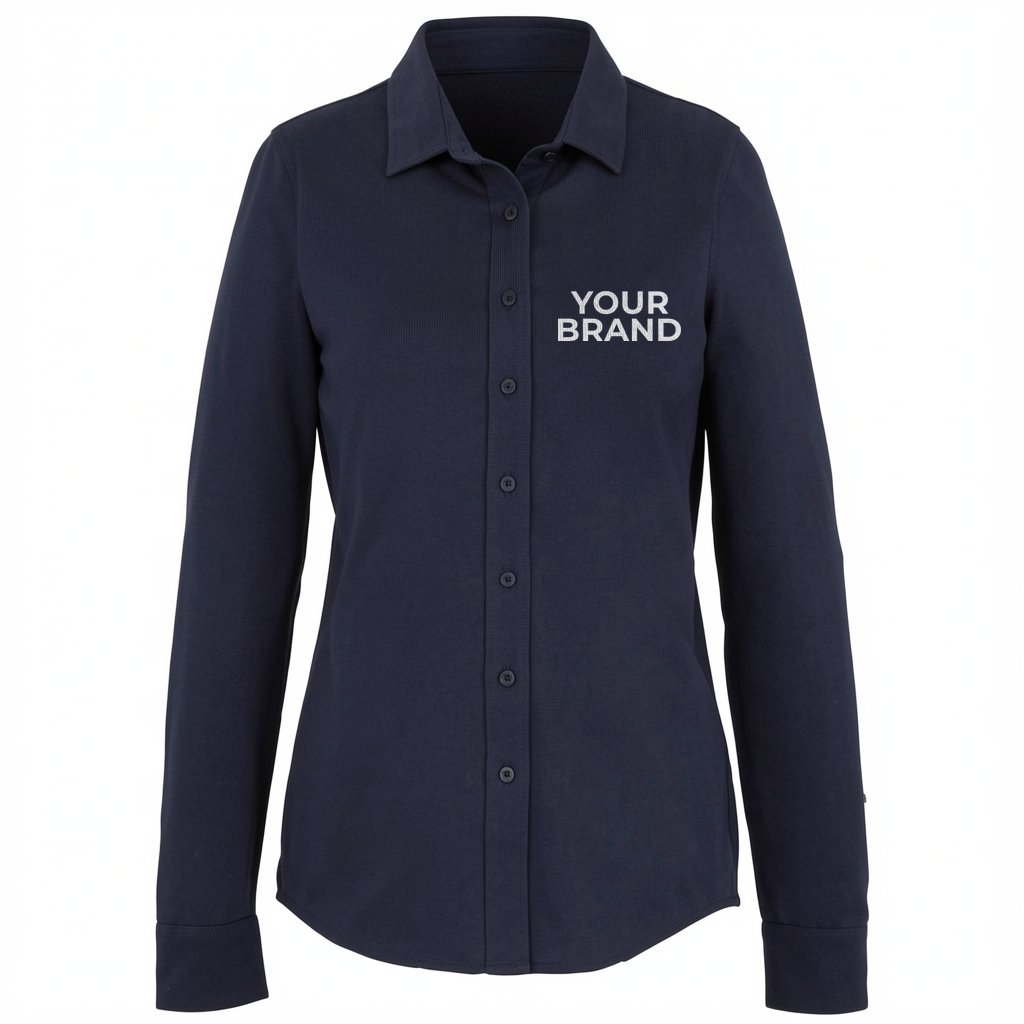 TATRA Eco Long Sleeve Knit Button Up Shirt-Women's
