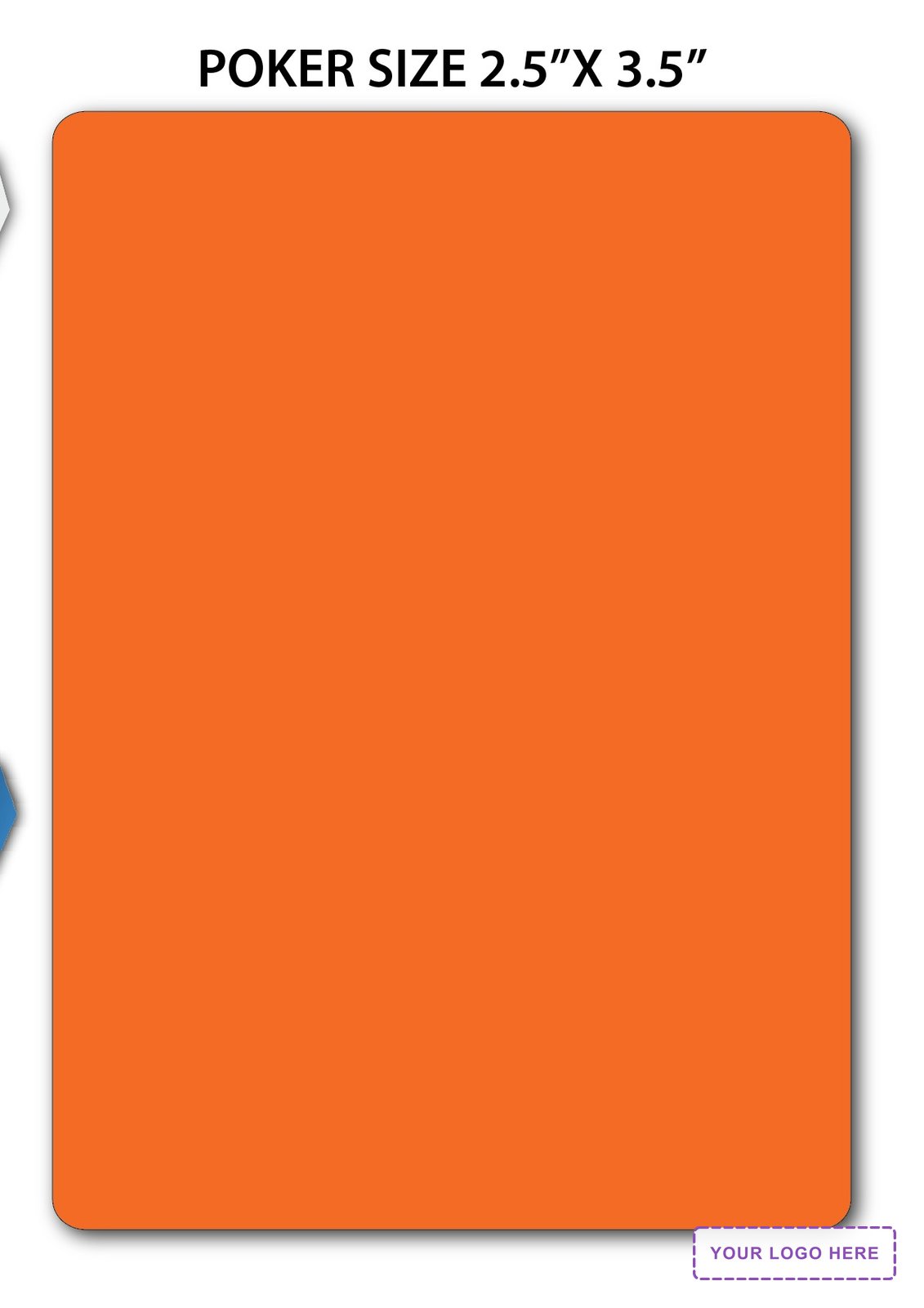 Solid Back Orange Poker Size Playing Cards