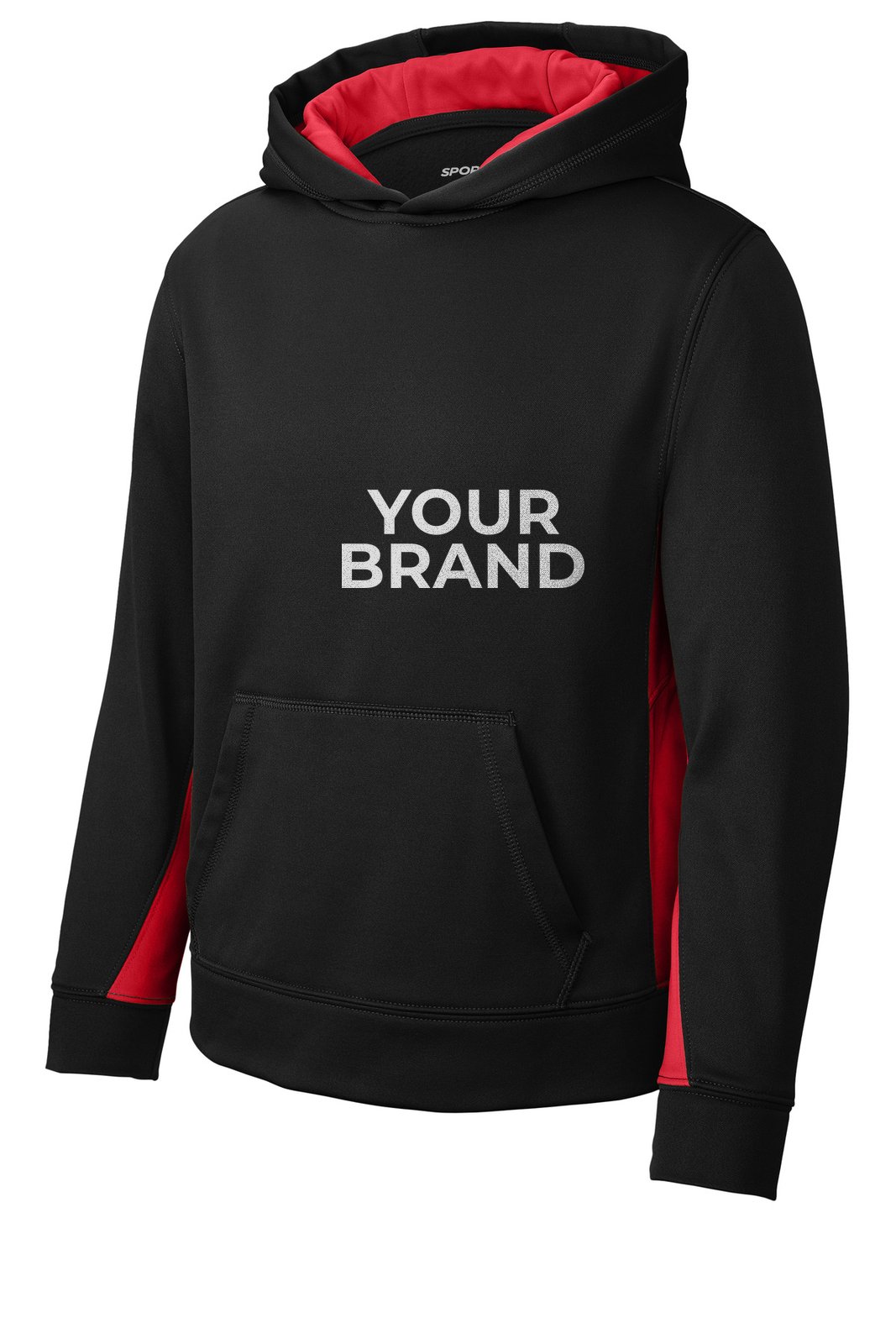 Sport-Tek Youth Sport-Wick Fleece Colorblock Hooded Pullover. YST235