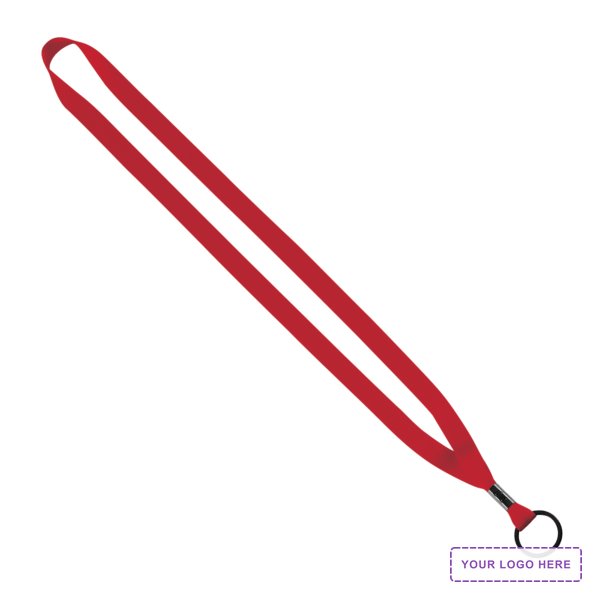 1/2" Polyester Lanyard with Metal Crimp & Split-Ring