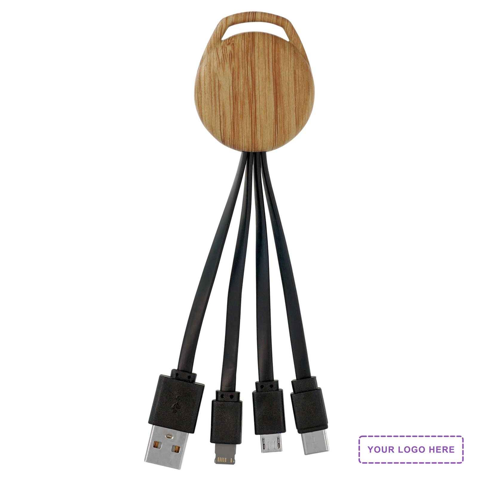 Wood Pattern Vivid 3-IN-1 Charging Cable
