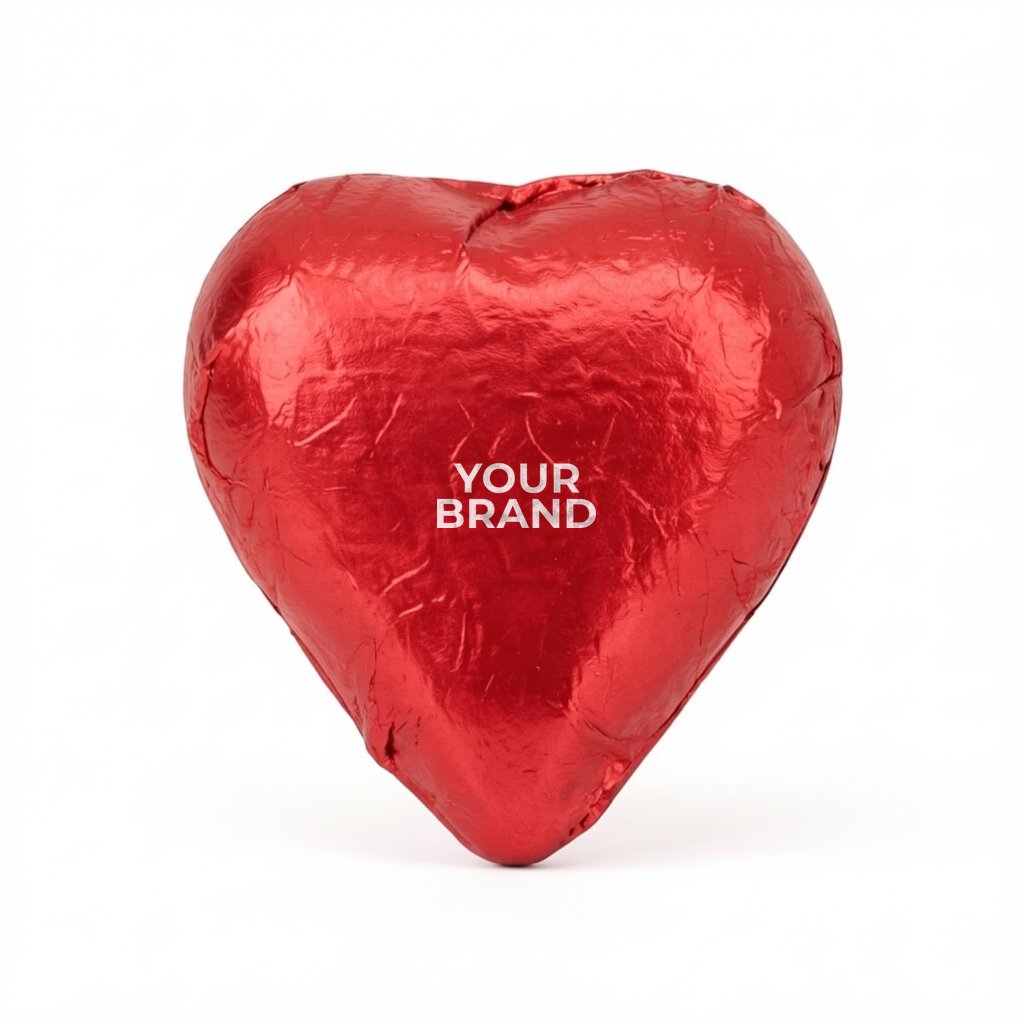 Imprinted Chocolate Foiled Hearts