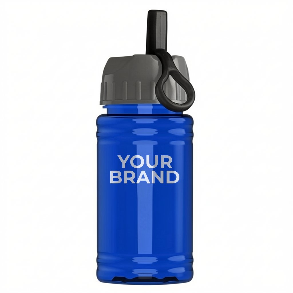 Garyline® Mini RPET Bottle with Ring-Straw Lid - 16 oz.