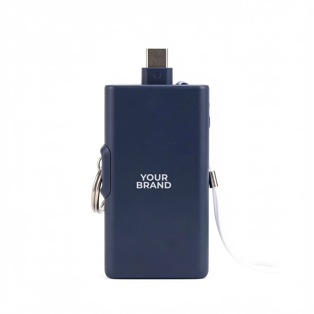 Bijou 1200mAh UL Listed Power Bank with USB-C Tip & Keyring