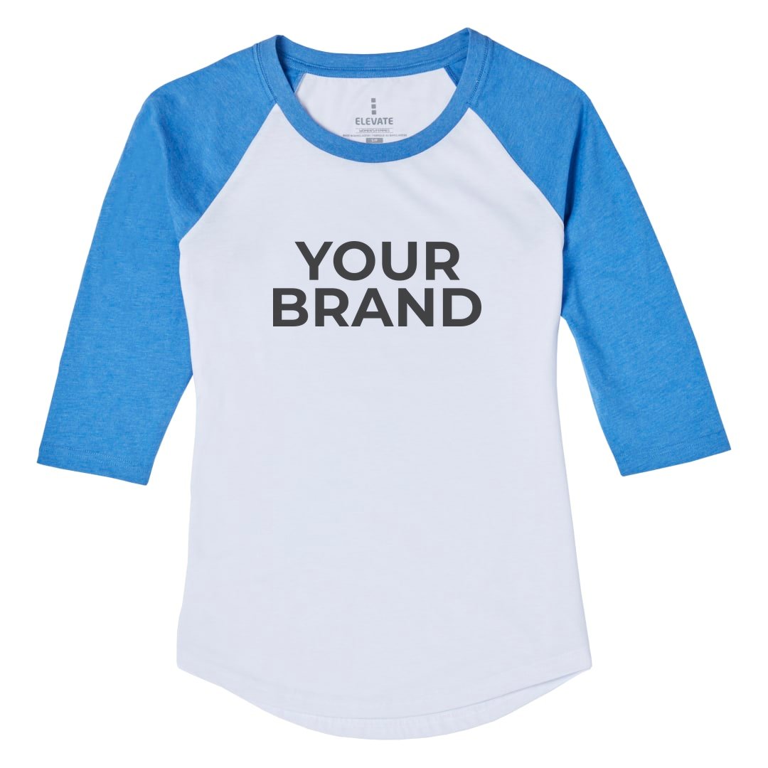 Women's DAKOTA Three Quarter Tee · Example of personalization. Yours carries your brand.