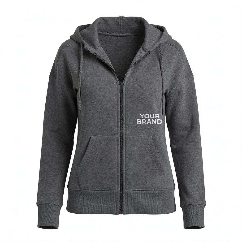 District Women's Perfect Weight Fleece Drop Shoulder Full-Zip Hoodie DT1104