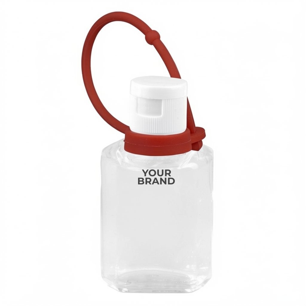 1.0 oz Compact Hand Sanitizer Antibacterial Gel in Flip-Top Squeeze Bottle with Adjustabel Silicone