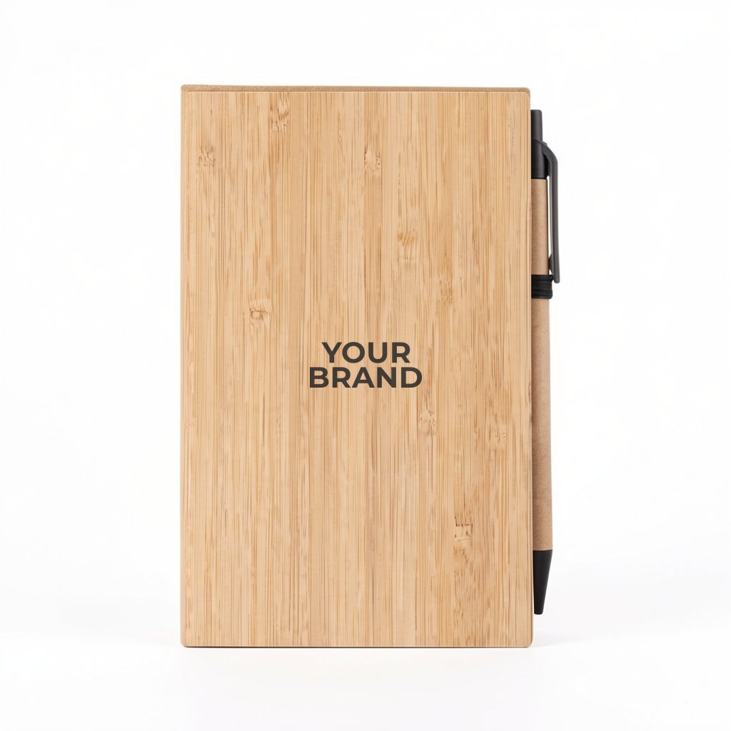 Bamboo Desk Jotter With Phone Stand
