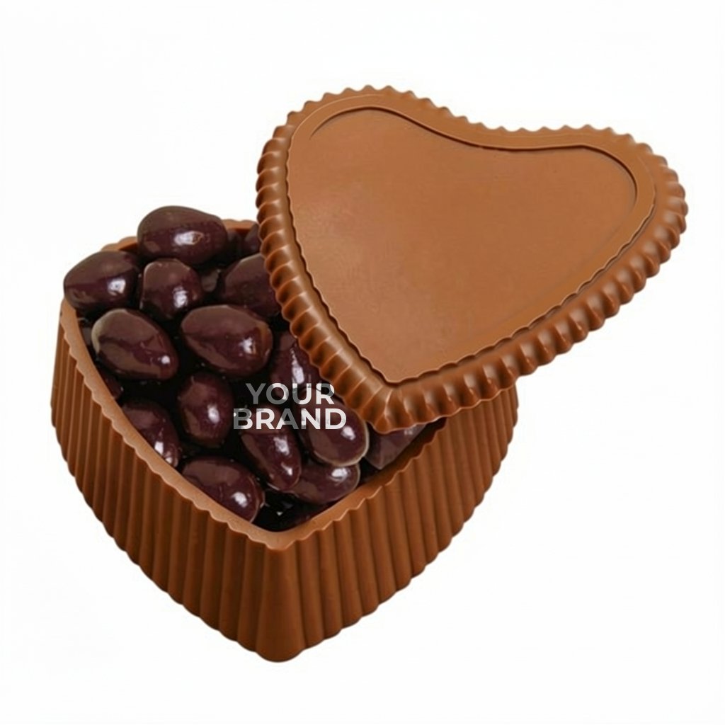 8 oz. Custom Chocolate Heart Box with Premium Confection