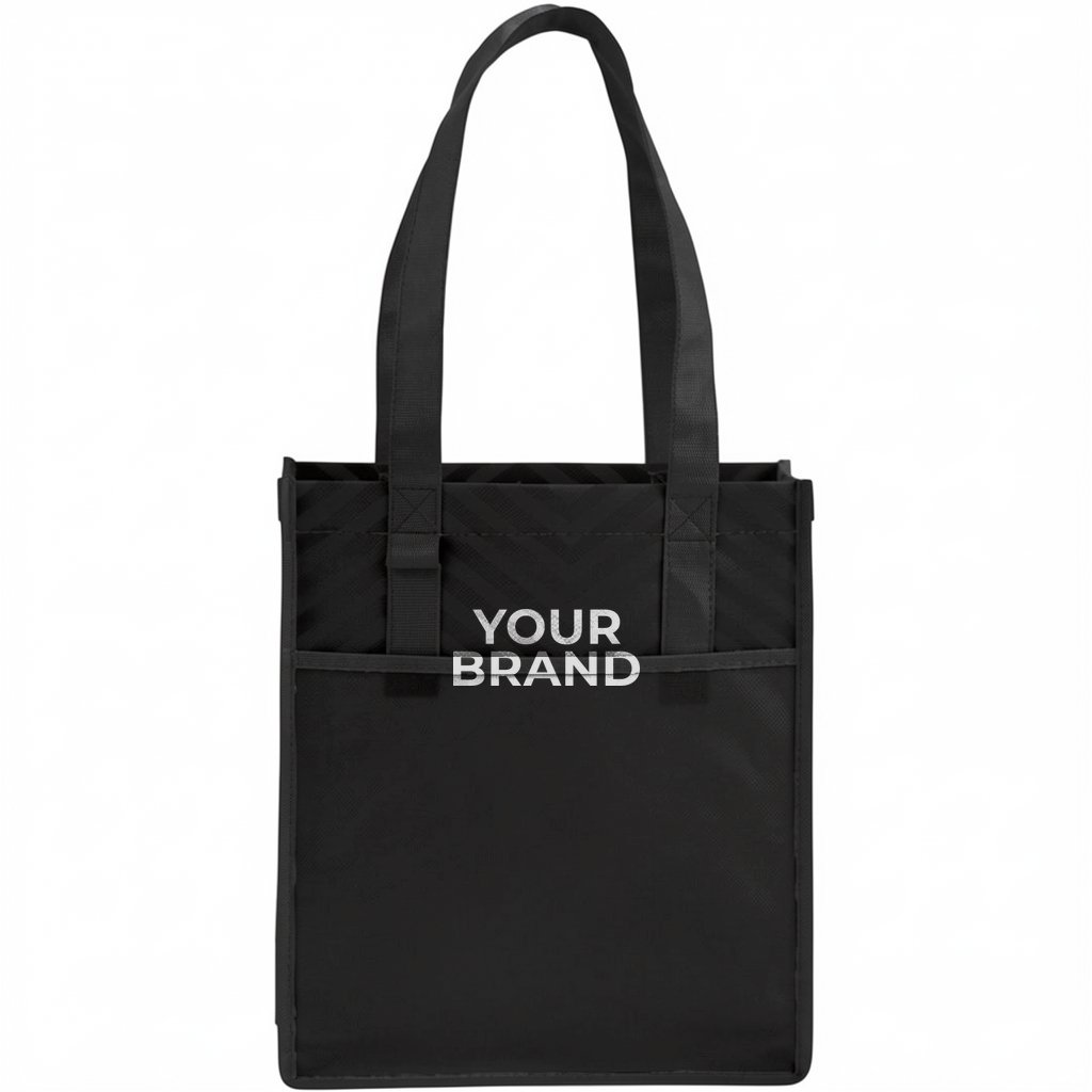 Printed Chevron Non-Woven Shopper Tote