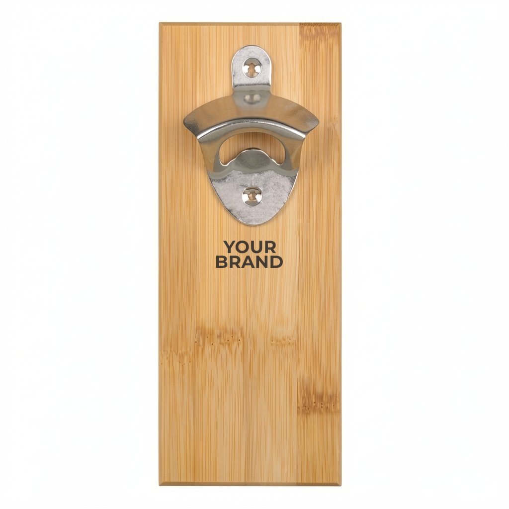 Magnetic Bamboo Wall Mounted Bottle Opener