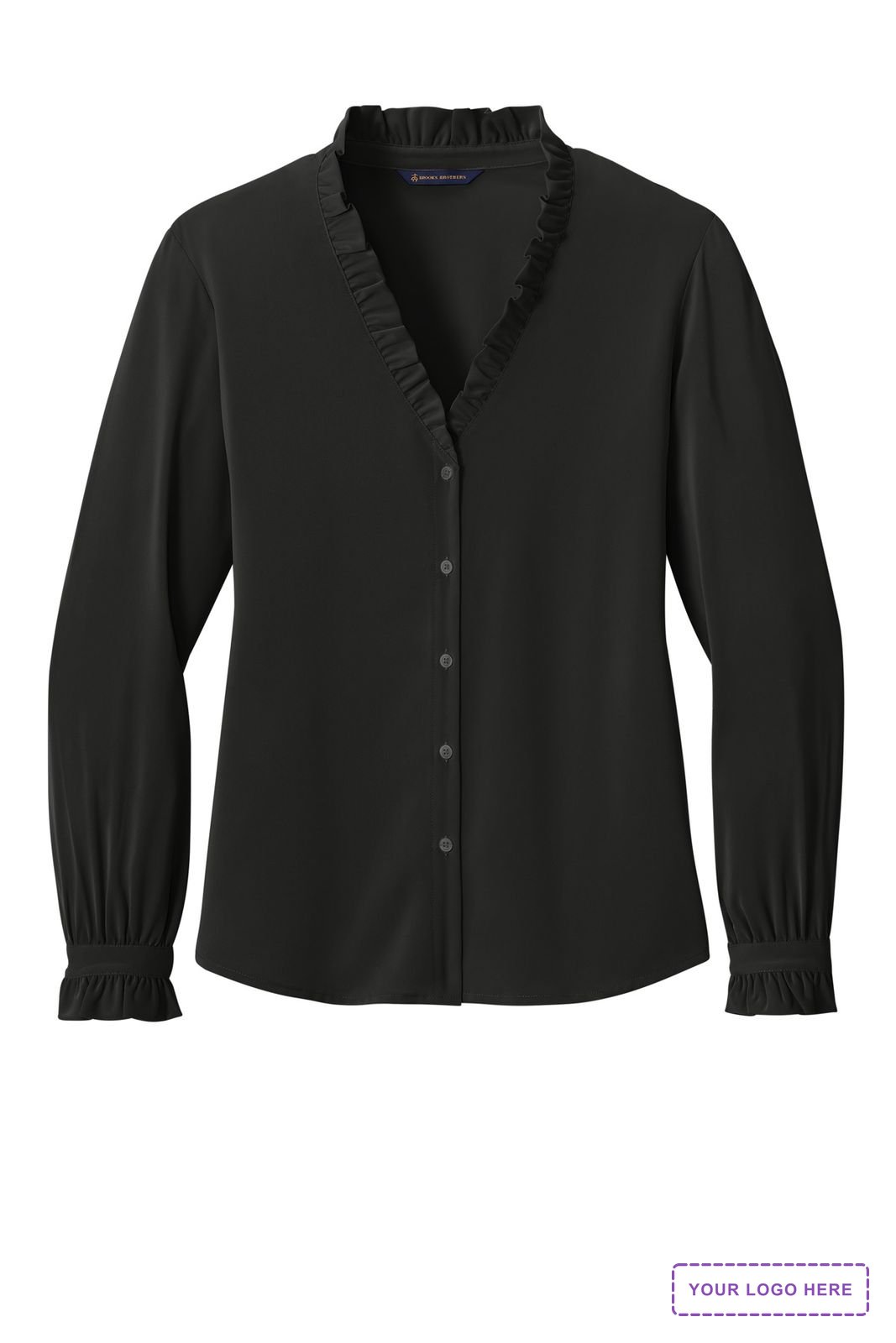 Brooks Brothers Women's Long Sleeve Ruffle Collar Blouse BB18011