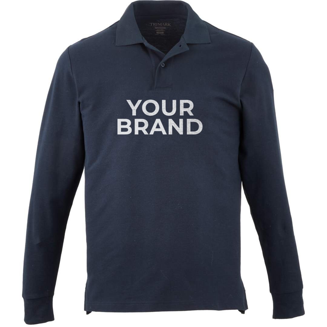 PALO Long Sleeve 100% Cotton Pique Polo - Men's