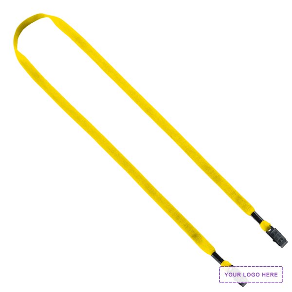 1/2" Cotton Double Bulldog Clip Lanyard