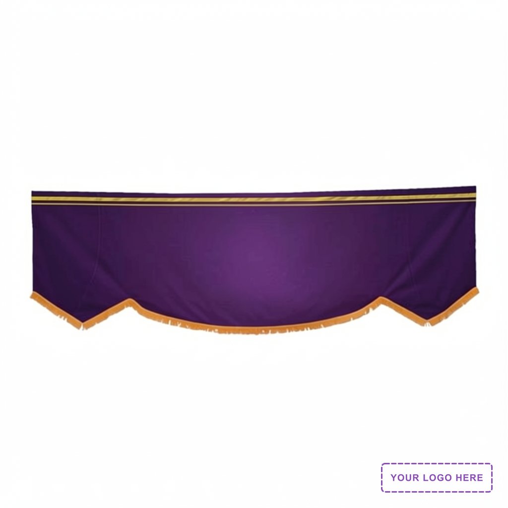 3' x 10' Parade Banner Scallop Bottom with Gold Fringe