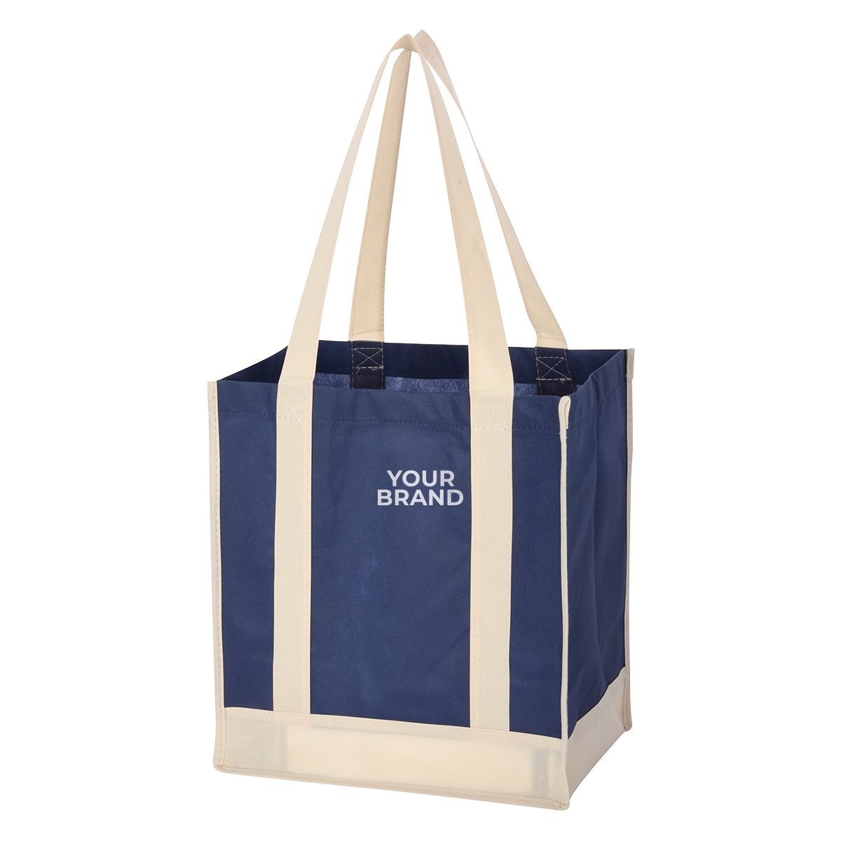 Non-Woven Two-Tone Shopper Tote Bag