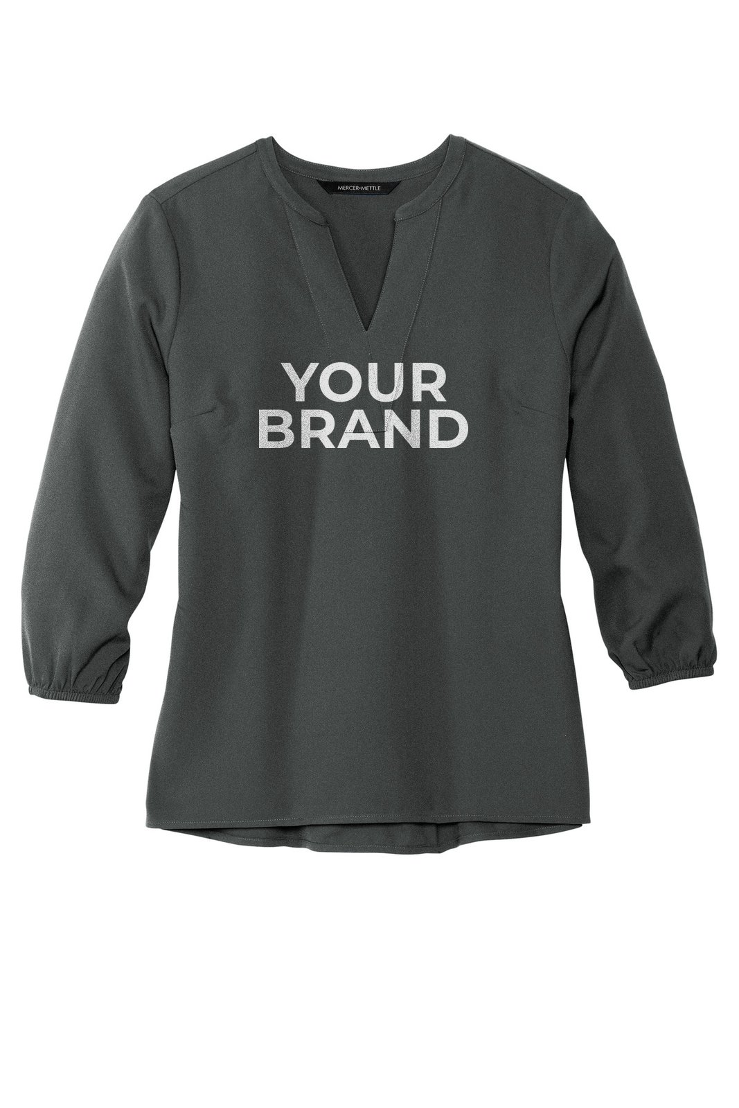 Mercer+Mettle Women's Stretch Crepe 3/4-Sleeve Blouse MM2011 · Example of personalization. Yours carries your brand.