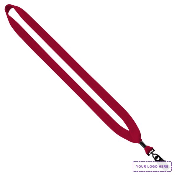 3/4" Cotton Lanyard with Metal Crimp & Bulldog Clip