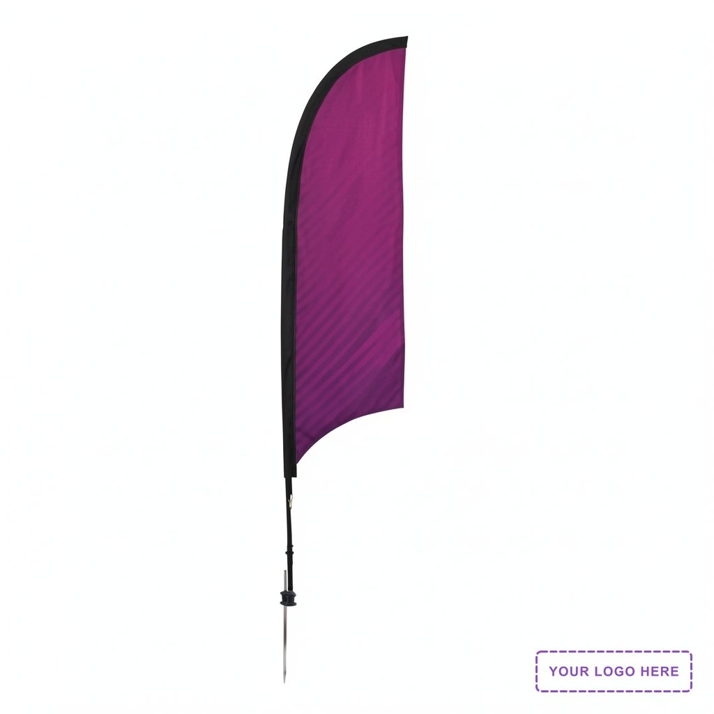 7' Premium Razor Sail Sign Kit (Double-Sided with Ground Spike)