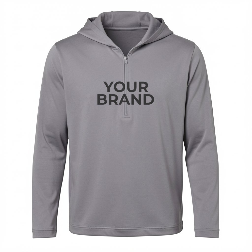 Men's Lightweight Quarter-Zip Hooded Pullover - A596