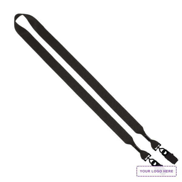 3/4" 2-Ended Polyester Lanyard with Metal Crimp & Metal Bulldog Clip
