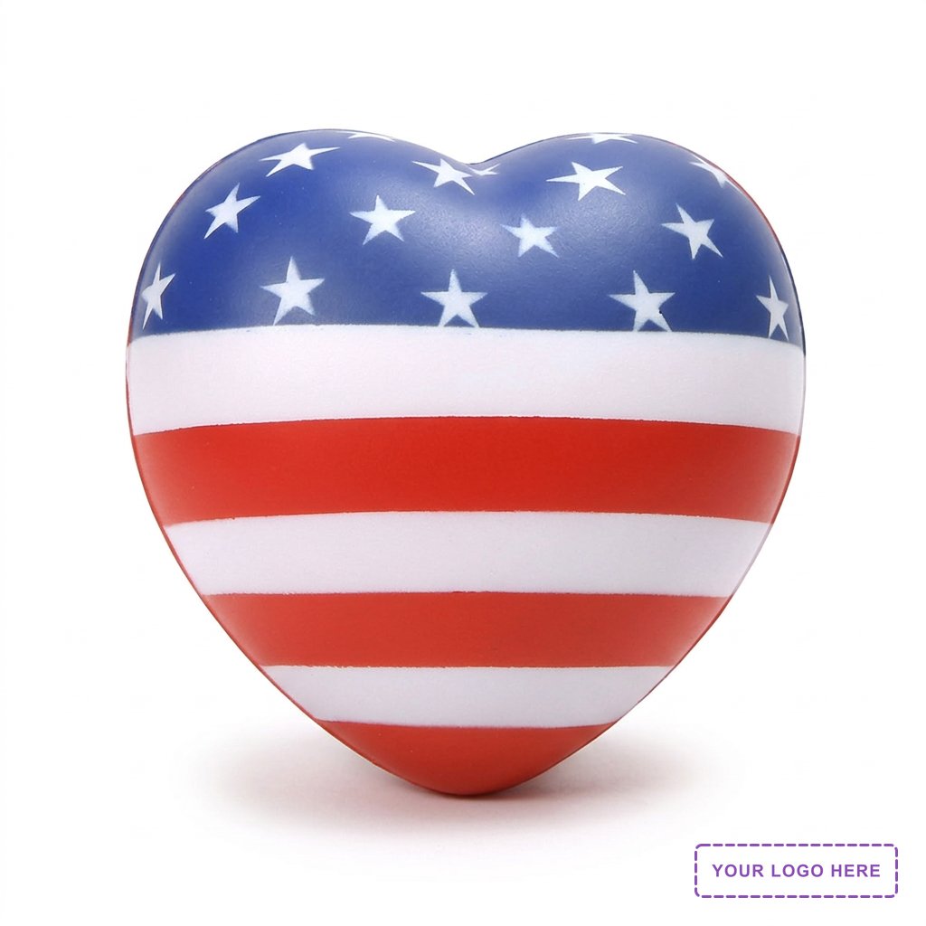 Patriotic Valentine Heart Stress Reliever