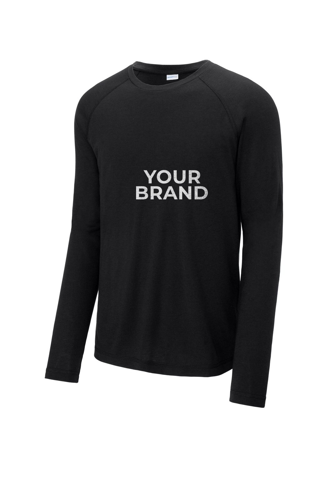 Sport-Tek PosiCharge Long Sleeve Tri-Blend Wicking Raglan Tee ST400LS · Example of personalization. Yours carries your brand.