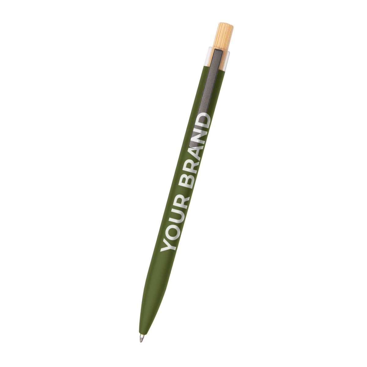 Recycled Aluminum Pen With Bamboo Plunger