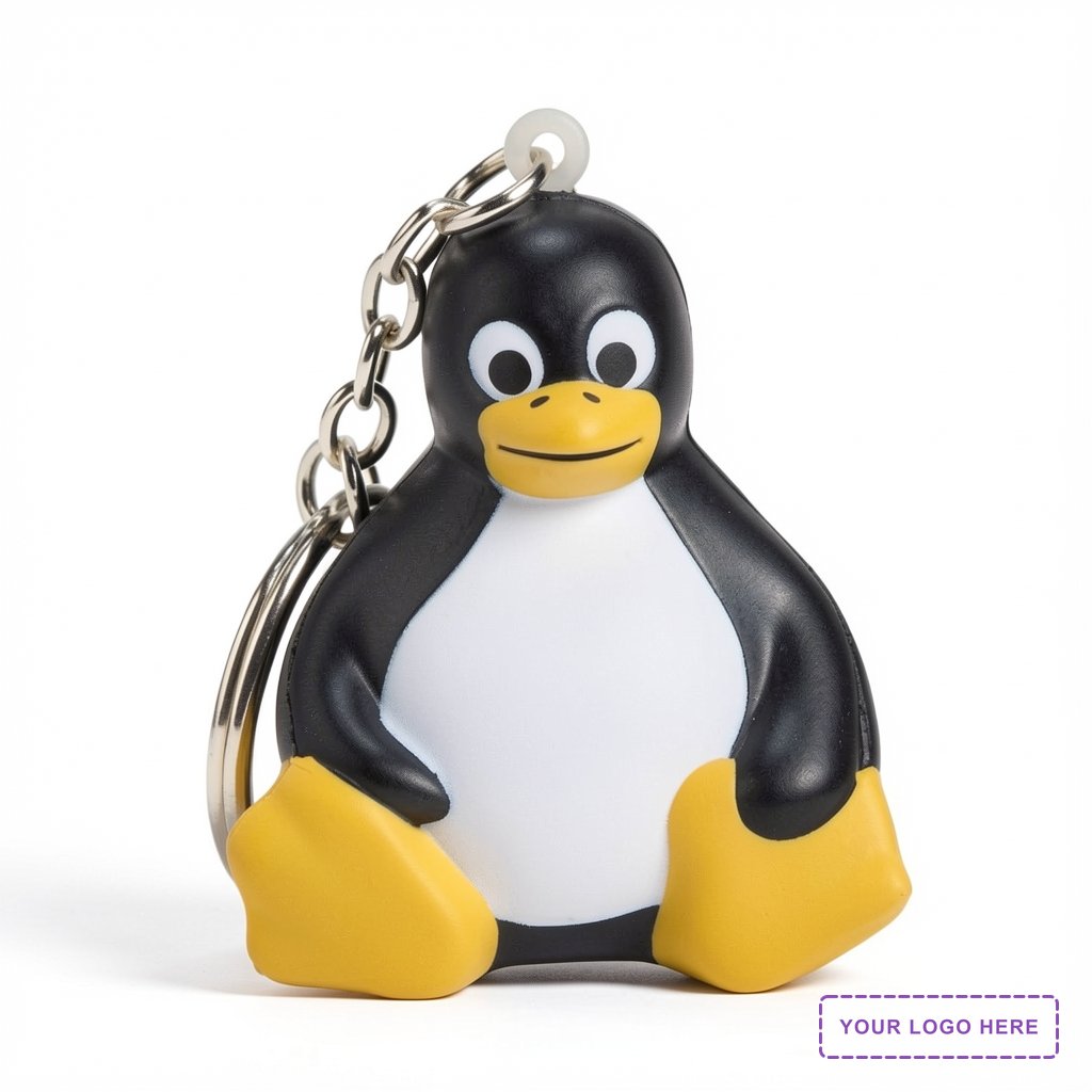 Sitting Penguin Stress Reliever Key Chain