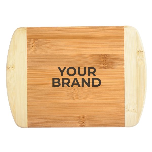 Two-Tone Bar 8" x 5-3/4" Bamboo Cutting Board